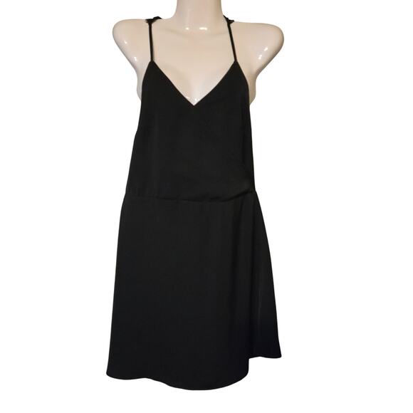 Abercrombie & Fitch Black Mini Dress Lace Back Sexy Witchy Whimsigoth Y2k Sz 2 - Picture 1 of 11